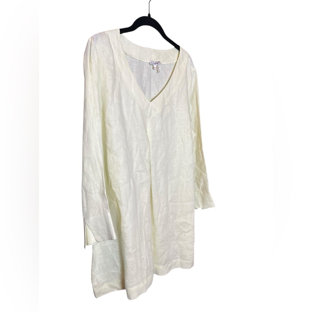 Tyler Boe Lime Yellow Linen Tunic Top L XL - Picture 4 of 9